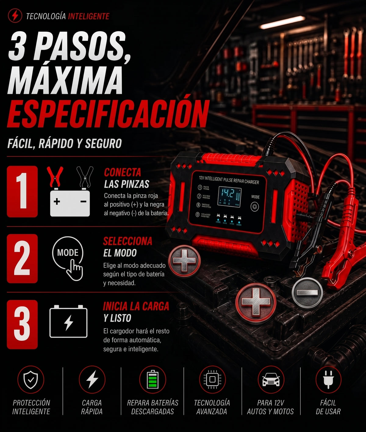 CargaMax Pro - Cargador de Bateria