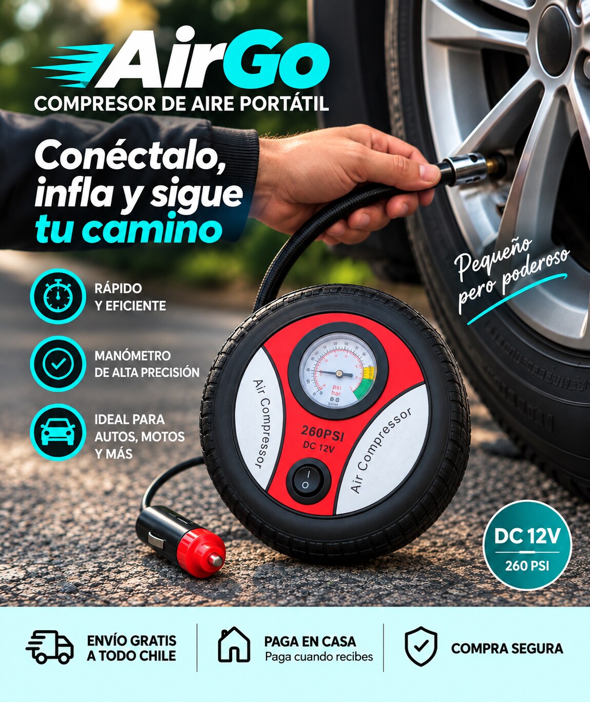 AirGo – Compresor de Aire Portátil