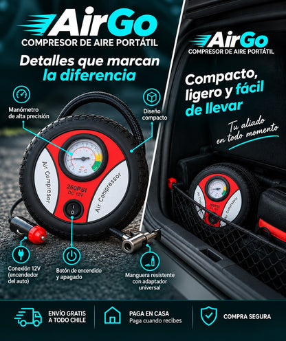 AirGo – Compresor de Aire Portátil