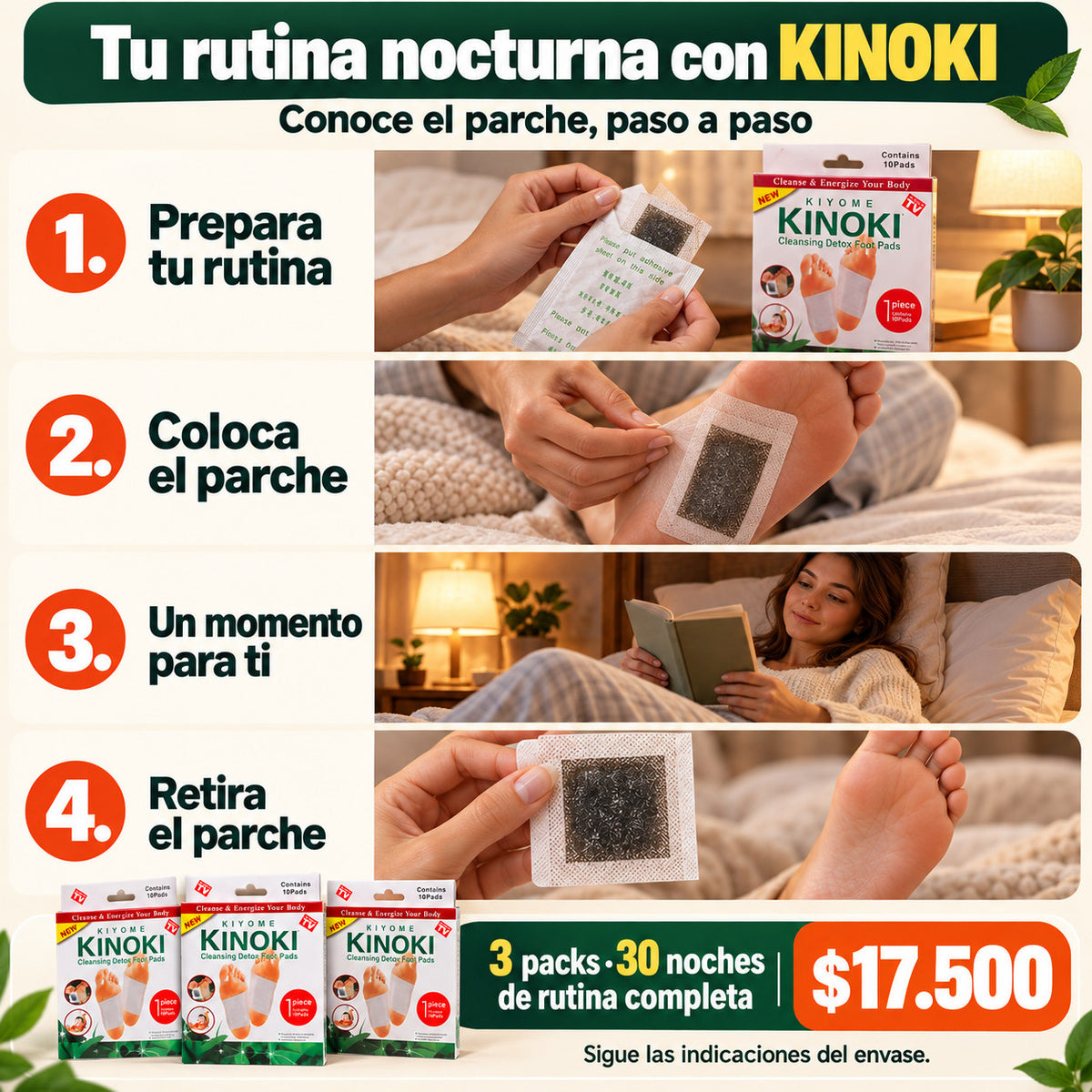 🔥 3 Pack - Parches Pies Kinokis