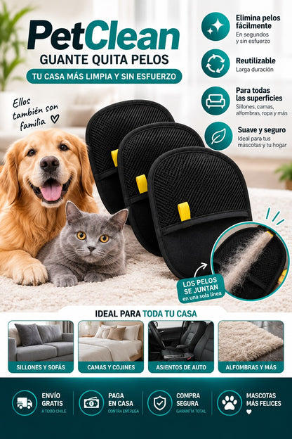 PetClean – Pack 2 Guantes Quita Pelos 🐾