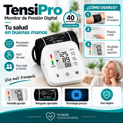 TensiPro™ - Monitor de Presión Digital